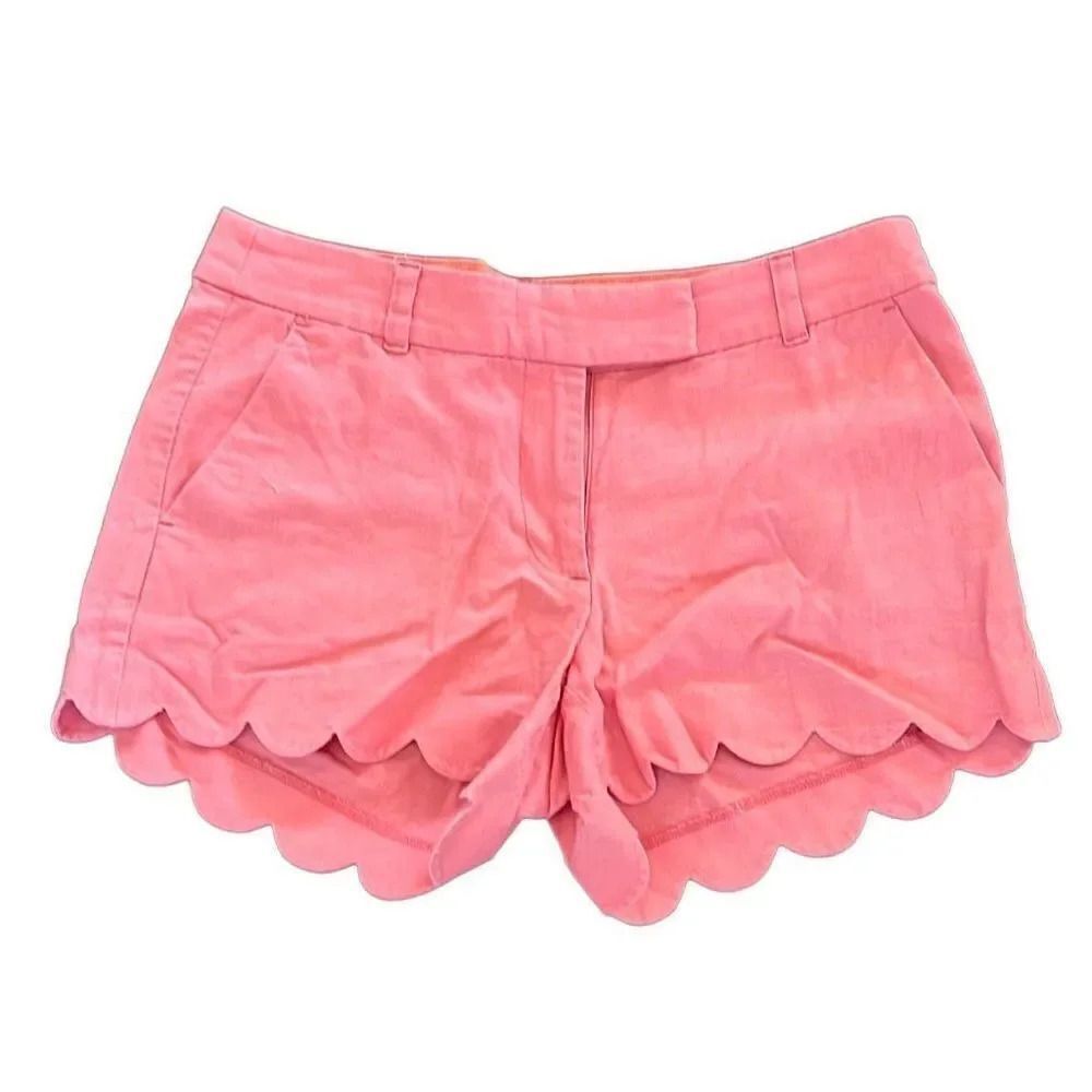JCrew Coral scalloped short, size 8